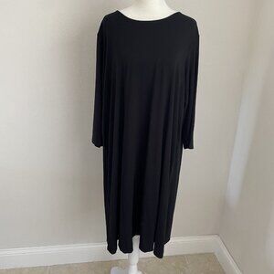 J Jill Womens XL Dress Black Long Sleeve Stretch Knit Classic Basic